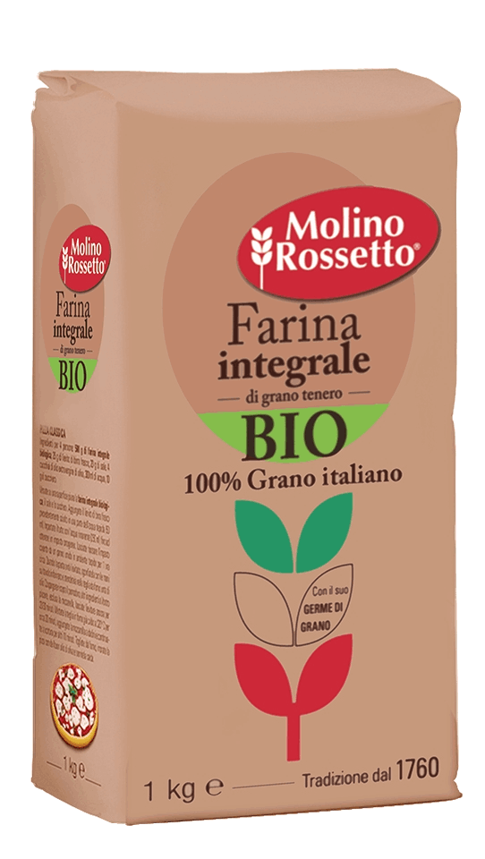 Molino Rossetto Farinha Integral de Trigo Mole 100% Trigo Italiano Bio Emb. 1Kg